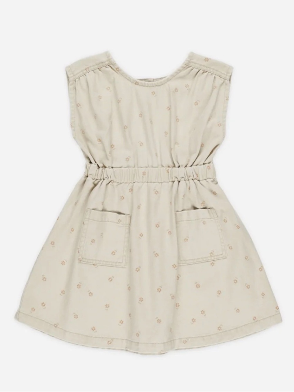 Kids Rylee + Cru Cream Floral Pocket Cotton Dress